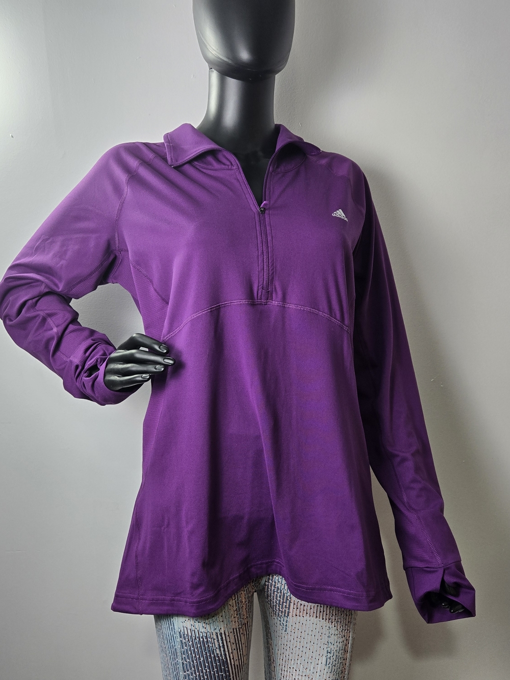 adidas Purple Long-Sleeve Half-Zip Running jacket